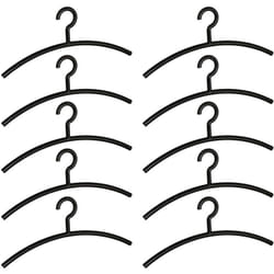Cintres Wenko Mir Noir 10 pièces 45 cm en plastique pour vêtements Sakkos et blouses Cintres en plastique noir pour garde-robe et porte-manteau idéal
