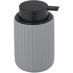 Wenko - Distributeur savon liquide Belluno, capacité de 300 ml, Céramique 'soft touch', ø 8x13,5 cm, Gris