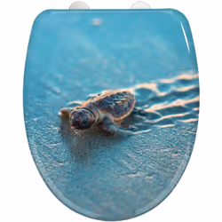 L'abattant WC original aux finitions haut de gamme Caretta, en duroplastique antibactérien robuste, a une forme de couvercle  ...