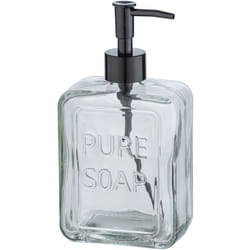 Distributeur de savon transparent Pure Soap - Verre - 9,5 x 6 x 20 cm Wenko
