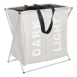 WENKO Collecteur de linge Duo Beige 2 compartiments à linge