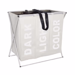 WENKO Collecteur de linge Trio Beige 3 compartiments à linge