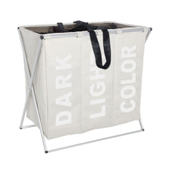 WENKO Collecteur de linge Trio Beige 3 compartiments à linge
