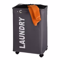 WENKO Panier à linge Quadro Gris Corbeille à linge