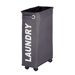 WENKO Corno panier à linge 43 L Rectangulaire Polyester, Polypropylène (PP) Gris