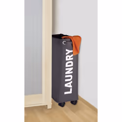 WENKO Corno panier à linge 43 L Rectangulaire Polyester, Polypropylène (PP) Gris