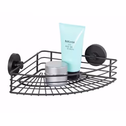 WENKO 24735100, Acier, Noir, Mural, Panier pour douche, Mat, 33 kg