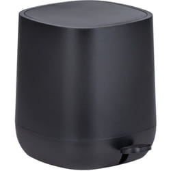 Wenko - Poubelle à pédale avec frein de chute 6,5L Davos Fermeture automatique et silencieuse, Sans bpa, Plastique, 23,5 x 26 x 27,5 cm, Noir mat