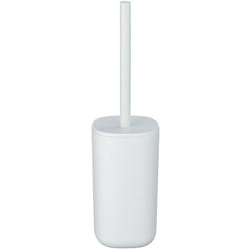 Brosse wc Davos, design fermé, Brosse wc noire, Plastique sans bpa, ø 9,5x35 cm, Blanc Mat - Wenko