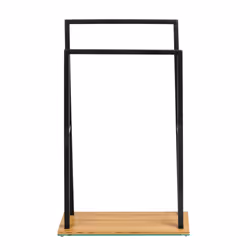 WENKO 24752100 porte-serviettes et anneau porte-serviettes Support de serviette Colonne Bambou, Noir