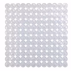 Tapis de douche Belem antidérapant fond de douche avec ventouses PVC 54x54 cm transparent