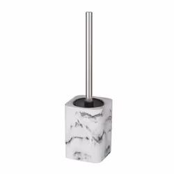 WENKO 24767100, Support et brosse pour toilettes, Blanc, Polyrésine, Acier inoxydable, 101 mm, 101 mm