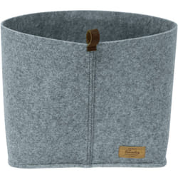 Wenko - Panier feutre Feli m, corbeille en feutre, rangement décoratif salon - cuisine - salle de bain, Polyester, 24x16x16 cm, gris