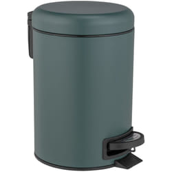 Wenko - Poubelle à pédale Modèle Leman, poubelle cosmétique, poubelle pour les wc, poubelle salle de bain, contenance 3L, Coloris vert foncé,