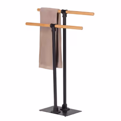 WENKO 24975800 porte-serviettes et anneau porte-serviettes Support de serviette Colonne Bambou, Noir