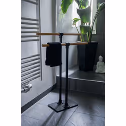 WENKO 24975800 porte-serviettes et anneau porte-serviettes Support de serviette Colonne Bambou, Noir - Vue supplémentaire 6