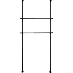 Wenko - Lot de 2 barres porte-vêtements télescopique pour série herkules tringle à vêtement extensible, dressing sur mesure, métal noir, 3 x75-120cm