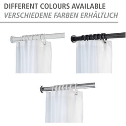 Wenko - Barre de douche extensible Luz tringle rideau de douche armoire télescopique, fixation sans perçage par torsion, aluminium inoxydable