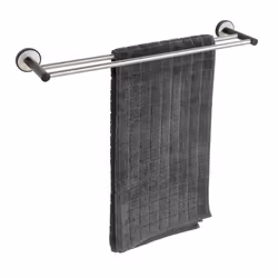 WENKO 25015100 porte-serviettes et anneau porte-serviettes Support de serviette Mural Noir, Argent