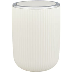 Poubelle de Salle de bain Wenko Modèle Agropoli, poubelle wc, poubelle de salle de bain avec couvercle basculant, sans bpa, 2L, blanc crème, s,