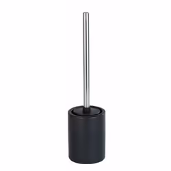 WENKO 25114100, Support et brosse pour toilettes, Noir, Vitrocéramique, Silicone, Modem, 97 mm