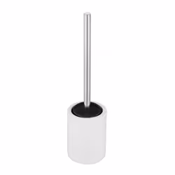 WENKO 25113100, Support et brosse pour toilettes, Blanc, Vitrocéramique, Silicone, Modem, 97 mm