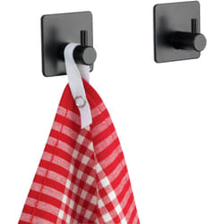Crochet mural Ureo noir, kit de 3, crochets en acier inoxydable verni, crochet à serviette pour la salle de bain, les wc invités & toute la maison,