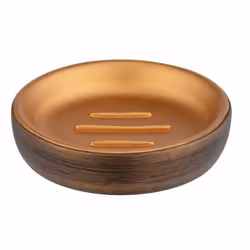 WENKO Porte-savon Palena bronze, Bronze, Plastique, Polyrésine, Rond, Drain, Autonome, 1,05 cm