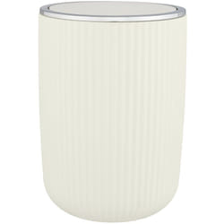 Wenko - Poubelle de Salle de bain Modèle Agropoli, poubelle wc, poubelle de salle de bain avec couvercle basculant, sans bpa, 5,5L, blanc crème, l,