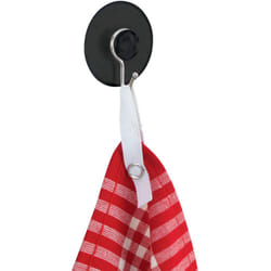 WENKO Crochet à ventouse Nickel noir, kit de 4, crochet à ventouse pratique, fixation sans perçage, pour cuisine, salle de bain et maison, humidifier