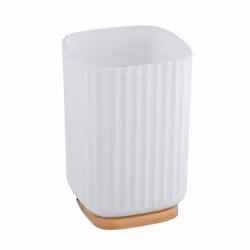 WENKO Rotello, Distributeurs de salle de bain, Plastique, Bois, Blanc, Bois, 86 mm, 86 mm, 111 mm