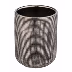 WENKO Rivara, Distributeurs de salle de bain, Vitrocéramique, Argent, 75 mm, 75 mm, 95 mm