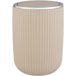 Wenko - Poubelle de Salle de bain Modèle Agropoli, poubelle wc, poubelle de salle de bain avec couvercle basculant, sans bpa, 2L, beige, s, d14,5x20cm