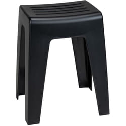 Tabouret de bain Kumba Wenko Design moderne de haute qualité, Charges jusqu'à 120 kg, idéal pour salle de bain & wc, Plastique, 38x47x32 cm, noir