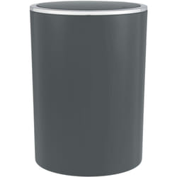 Wenko - Petite Poubelle Salle de Bain Inca anthracite, Poubelle salle de bain avec Couvercle, Capacité 5L, Plastique haut de gamme sans bpa, ø