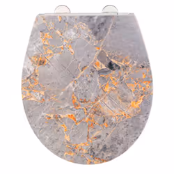 WENKO 25179100, Allongé, Abattant rigide, Or, Gris, Duroplast, 380 mm, 445 mm