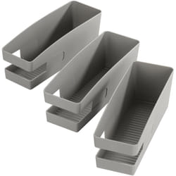 Organisateur de chaussures, Rangement Ballerines gain de place, Lot de 3, support plastique robuste, 9x9,5x26,5 cm, gris - Wenko