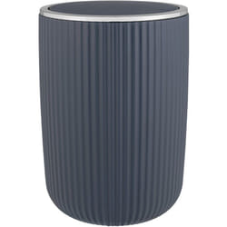 Wenko - Petite Poubelle Salle de Bain Agropoli l, Poubelle à couvercle basculant, Capacité 5,5L, Plastique surface givrée sans bpa, Ø19x27 cm, Bleu