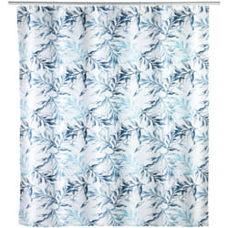 Wenko - Rideau de douche anti-moisissure Catala, rideau textile antibactérien pour la douche et la baignoire, lavable & hydrofuge, avec 12 anneaux à