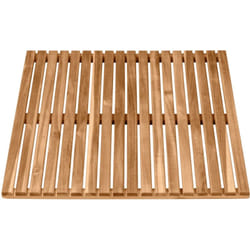 Caillebotis de douche Wenko Sortie de piscine, sauna, Avec pieds antidérapants, Usage intérieur ou extérieur, Acacia Certifié fsc®, 55x55cm, Marron