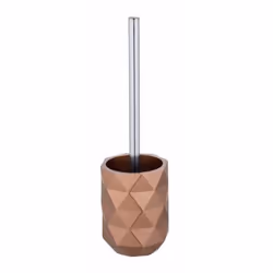 WENKO Lanciano, Support et brosse pour toilettes, Bronze, Argent, Polyrésine, 370 mm, 11 cm, 8 cm