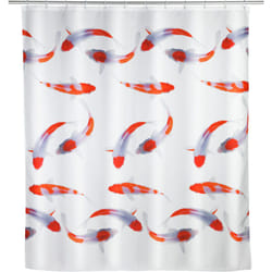 Rideau de douche Nagoya, 180 x 200 cm, rideau 100 % polyester avec œillets métalliques & bande de lest en caoutchouc pour la douche et la baignoire,