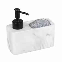 WENKO 54668100 Distributeur de savon 0,15 L Noir, Blanc