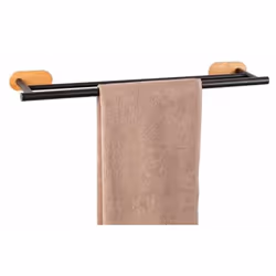 WENKO 25370100 porte-serviettes et anneau porte-serviettes Support de serviette Mural Bambou, Noir