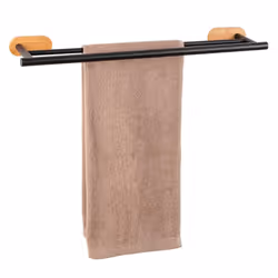 WENKO 25370100 porte-serviettes et anneau porte-serviettes Support de serviette Mural Bambou, Noir