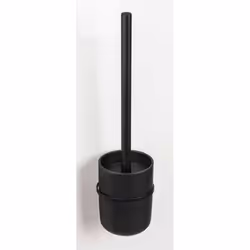 WENKO 25348100, Support et brosse pour toilettes, Noir, Acier inoxydable, Plastique, Plastique, 95 mm