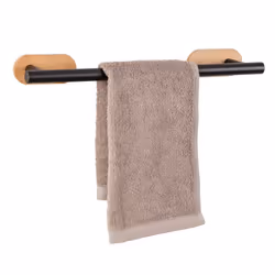 WENKO 25368100 porte-serviettes et anneau porte-serviettes Support de serviette Mural Bambou, Noir