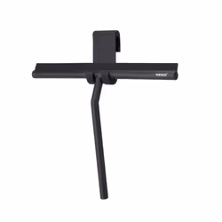 WENKO 25358100, Raclette de douche à une seule lame, Noir, Acier inoxydable, Silicone, 320 mm, 45 mm