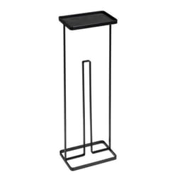 Porte papier WC - Wenko - Gissi - Acier noir - 2 en 1 avec tablette - L 18 x H 52 x P 12 cm