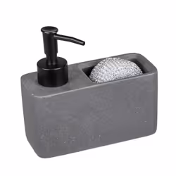 WENKO 54669100 Distributeur de savon 0,15 L Noir, Gris